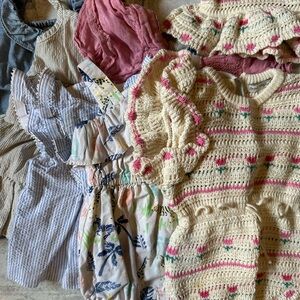 Boutique Baby Girl Summer Bundle 6-12M (Zara,Janie & Jack,Bebe Organic,Bon On)